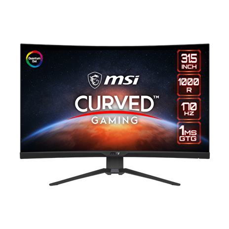 MSI Gaming monitor MAG 325CQRF QD, 31,5" Rapid VA zakřivený /2560x1440 (WQHD)/170Hz/1ms/DP/2xHDMI/3xUSB/USB-C/Výškově nastaviteln