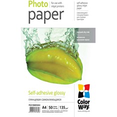 COLORWAY fotopapír/ glossy samolepící 135g/m2, A4/ 50 kusů