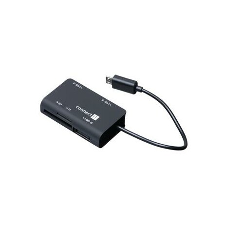 CONNECT IT Čtečka paměťových karet + USB hub pro Samsung, micro USB, černá