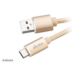 AKASA AK-CBUB34-10GL 1M USB 2.0 Type-C to Type-A cable New generation reversible Type-C connector
