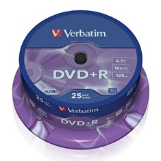 Médium Verbatim DVD+R 4,7GB 16x 25-cake