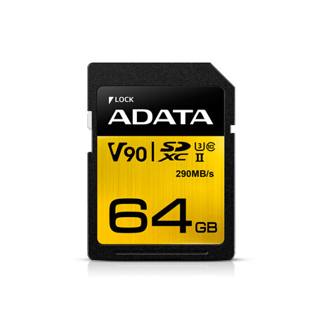 ADATA Premier ONE SDXC karta 64GB UHS-II U3 CL10 (čtení/zápis: až 290/260MB/s)