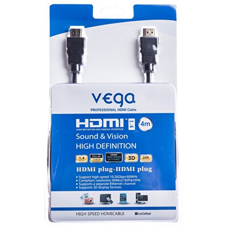 REMAX HDMI kabel profesionál, verze 1.4 délka 4m, pozlacený, černá barva