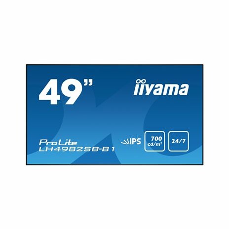 Iiyama ProLite LH4982SB-B1 - 49" Třída (48.5" zobrazitelný) LED displej - digitální podpis - 1080p (Full HD) 1920 x 1080 - černá
