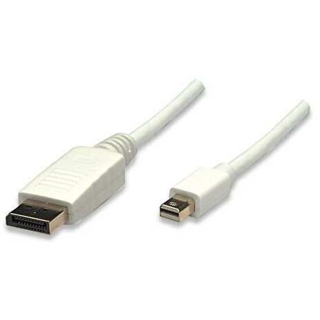 Manhattan Monitor Cable Mini DisplayPort to DisplayPort, M/M, White, 2m