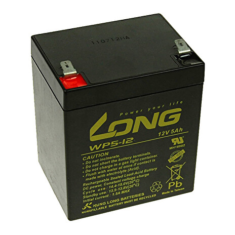Baterie Long 12V 5Ah olověný akumulátor F2