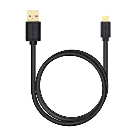 AXAGON - BUMM-AM02QB, HQ Kabel Micro USB <-> USB A, datový a nabíjecí 2A, černý, 0.2 m
