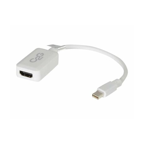 C2G 20cm Mini DisplayPort to HDMI Adapter - Thunderbolt to HDMI Converter M/F - White - Kabel DisplayPort - Mini DisplayPort (M) do HDMI (F) - 15 cm - bílá