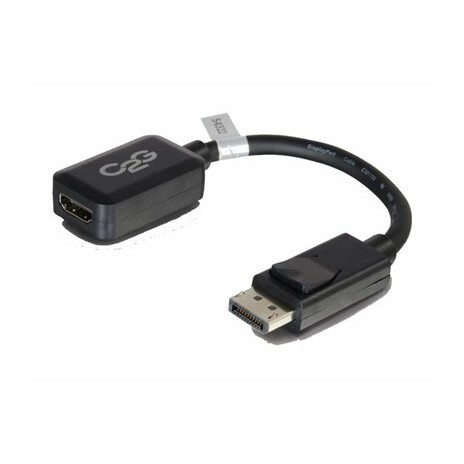 C2G 20cm DisplayPort to HDMI Adapter - DP Male to HDMI Female - Black - Kabel DisplayPort - DisplayPort (M) do HDMI (F) - 20 cm - černá