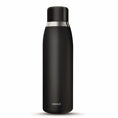 UMAX chytrá láhev Smart Bottle U5 Black/ upozornění na pitný režim/ objem 500ml/ provoz 30 dní/ USB/ ocel