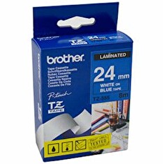 BROTHER kazeta TZ šířky 24mm, laminovaná TZE-555, modrá / bílá