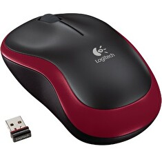 Logitech myš bezdrátová Wireless Mouse M185 Red, červená, podpora Unifying